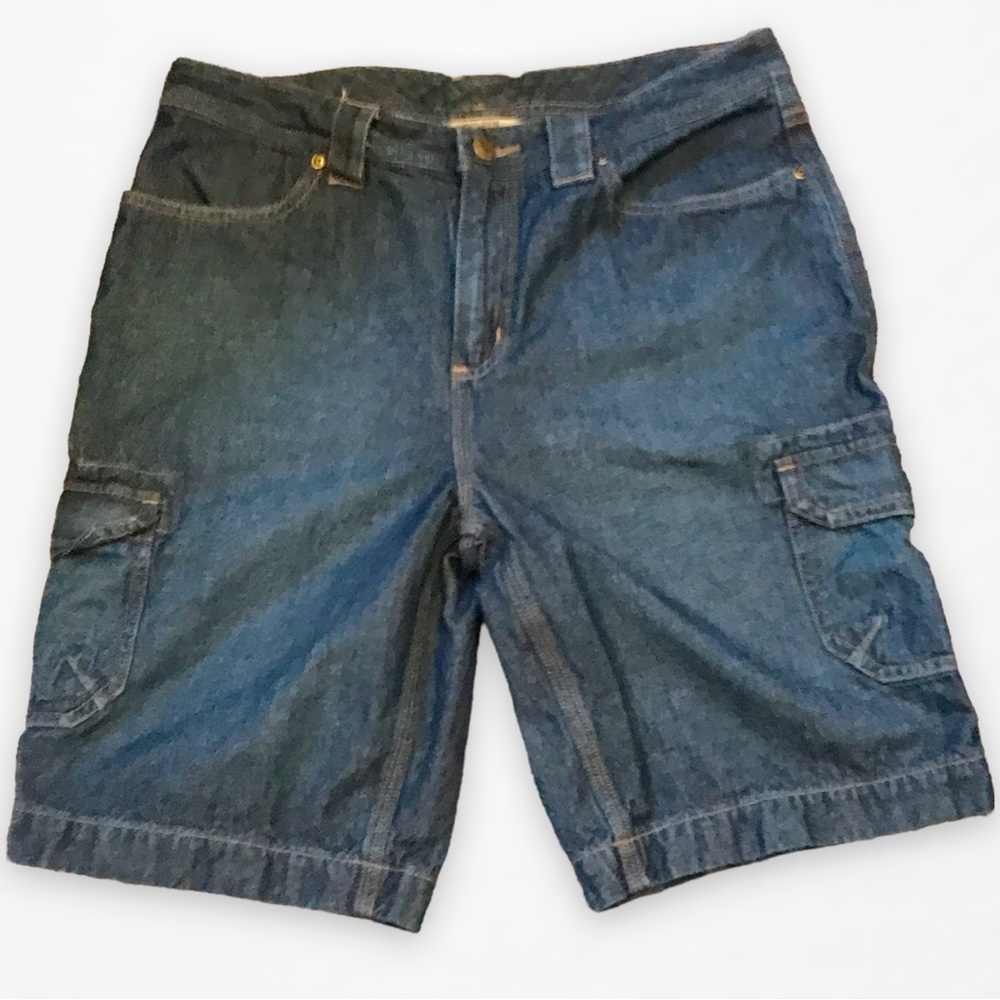 Duluth Trading Cargo Jean Denim Shorts Womens 10 (32”)